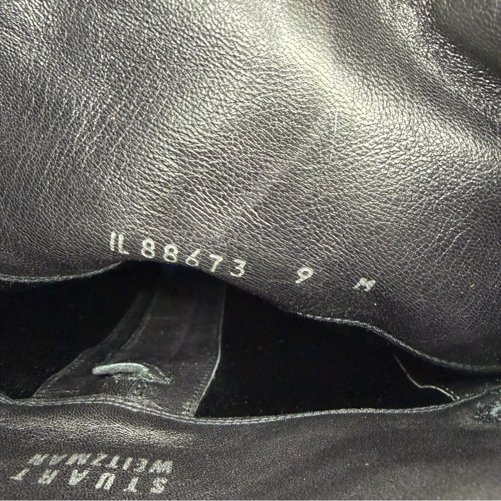 Stuart Weitzman All Suede Over The Knee Black Boots, Size 9 - Picture 6 of 12